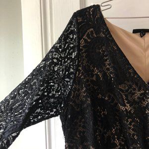 Black Lace Dress Nude Lining